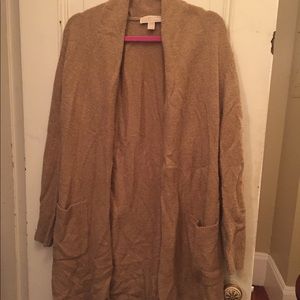 Michael Kors Camel Colored Open Long Cardigan